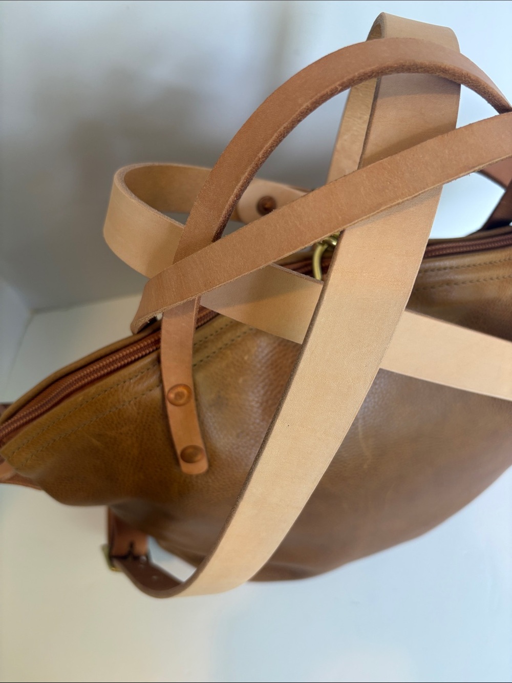 Meanwhile Back On The Farm Convertible Backpack 2.0. Leather Tote Crossbody New - Picture 9 of 11